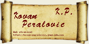 Kovan Peralović vizit kartica